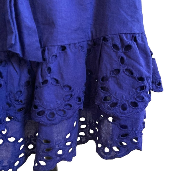 Nine West purple cotton one-shoulder neckline ruffle detail dress. Size 4 - Picture 5 of 9